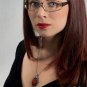Gothic Black Red Rose Necklace Flower Cameo Victorian Pendant Antique Silver D42