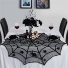 Halloween Lace Tablecloth Center Runner Spider Web Gothic Cobweb Cover Decor F03