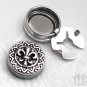 Fleur De Lis Cuff Button Covers Set Victorian Mandarin Collar Cover Silver M18