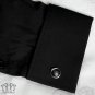 Scottish Thistle Crest Cufflinks Gothic Victorian Black Silver Military Emblem M09