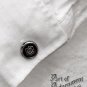 Scottish Thistle Crest Cufflinks Gothic Victorian Black Silver Military Emblem M09