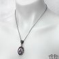 Corset Cameo Glass Pendant Necklace Gothic Punk Gunmetal Black Victorian D19C