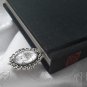 Glass Skull Cameo Bookmark Clip Metal Antiqued Silver Punk Victorian Gothic