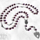 Purple Ouija Rosary Necklace Crystal Star Moon Hamsa Hand Gothic Pendant D98