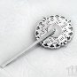 Red Crystal Hair Clip Vampire Gothic Bobby Pin Slide Barrette Silver Victorian H80