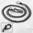 Gunmetal Pocket Watch Chain Black Fob Claw Clasp Belt Hook Clip Replacement W17