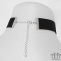 Red Crystal Velvet Choker Necklace Black Silver Pendant Victorian Gothic C29