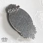 Ghostly Lady Grey Cameo Brooch Pin Victorian Gothic Rose Antiqued Silver P94