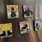 Mini Tarot Cards 5pc Fridge Magnet Set Gothic Black Cat Magic Occult Refrigerator F02