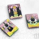 Mini Tarot Cards 3pc Fridge Magnet Set Gothic Black Cat Magic Occult Refrigerator F18