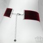 Black Crystal Wine Velvet Choker Necklace Red Silver Pendant Victorian Gothic C30