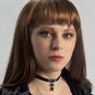 Black Velvet Beaded Choker Necklace Victorian Gothic Ribbon Silver Filigree C48