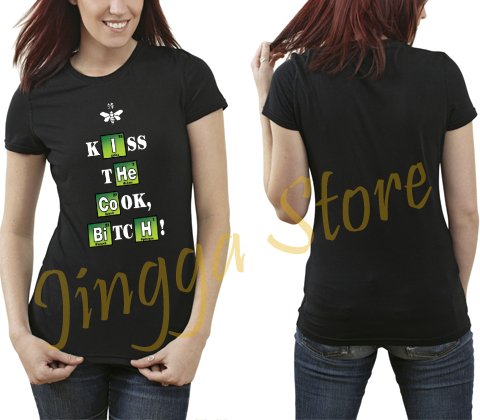 Kiss The Cook Bitch Women's Black T Shirt