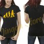 Big Bang Theory Sheldon Cooper Robot Evolution Women's Black T Shirt