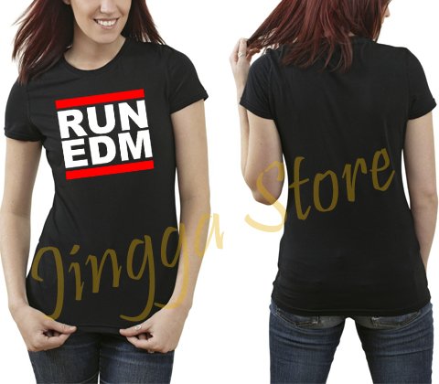 RUN EDM RUN DMC Joke EDM Dance Music Women's Black T Shirt