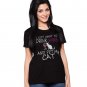 I Just Want To Drink Wine and Pet My Cat Women's Black T Shirt