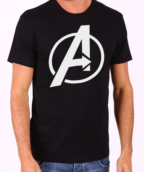 Avengers Logo Marvel Men's Black T Shirt