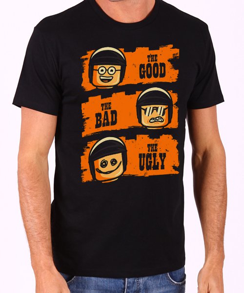 Good Cop, Bad Cop, Ugly Cop LEGO Men's Black T Shirt