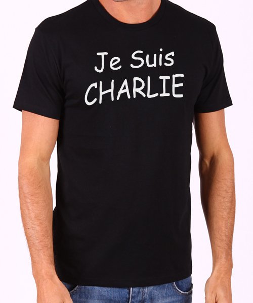 Je Suis Charlie Hebdo protest terrorist attack Men's Black T Shirt