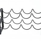 17.5 x 6.75 x 4.75 4 Bottle Matte Black Stackable Wine Rack Set of 2