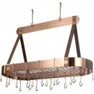 48 x 19 x 15.5 Oval Satin Copper Pot Rack 24 Hooks/109cp Old Dutch