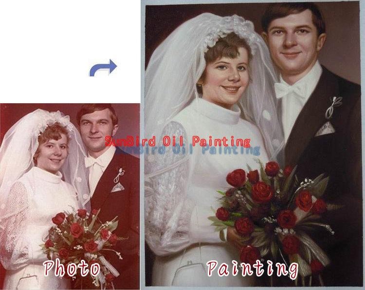 Oil Painting-Custom original oil portrait painting from your photos-Hand painted paintings on canvas
