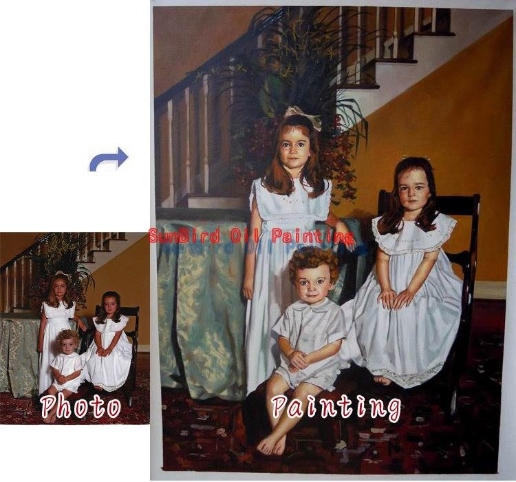 Oil Painting-Custom original oil portrait painting from your photos-Hand painted paintings on canvas