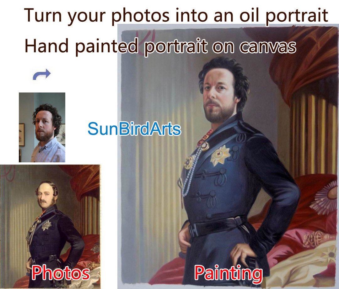 Oil Painting-Custom original oil portrait painting from your photos-Hand painted paintings on canvas