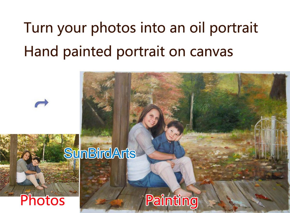 Oil Painting-Custom original oil portrait painting from your photos-Hand painted paintings on canvas