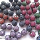 AAA grade 14mm 2pcs pave metal spacer &cubic zirconia crystal charm jewelry beads