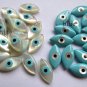 genuine MOP shell 4x8mm 20pcs,mother of pearl roun hand star evil eye blue cabochons beads