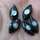genuine MOP shell 6x12mm 20pcs,mother of pearl roun hand star evil eye black cabochons beads