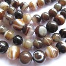 5strands 4mm high quality natural Botswana agate gemstone round ball brown grey veins bead