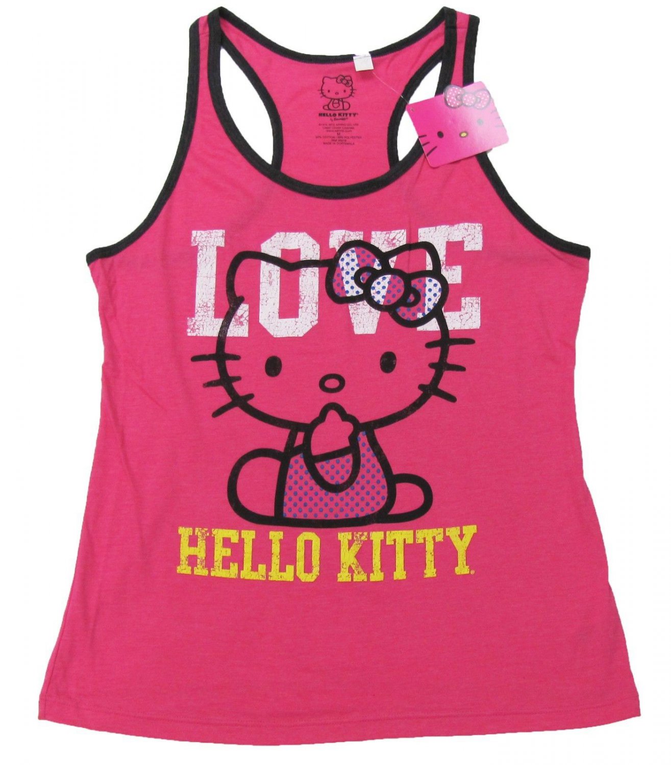 Hello Kitty Juniors S Love Pink Tank Top Shirt Small New