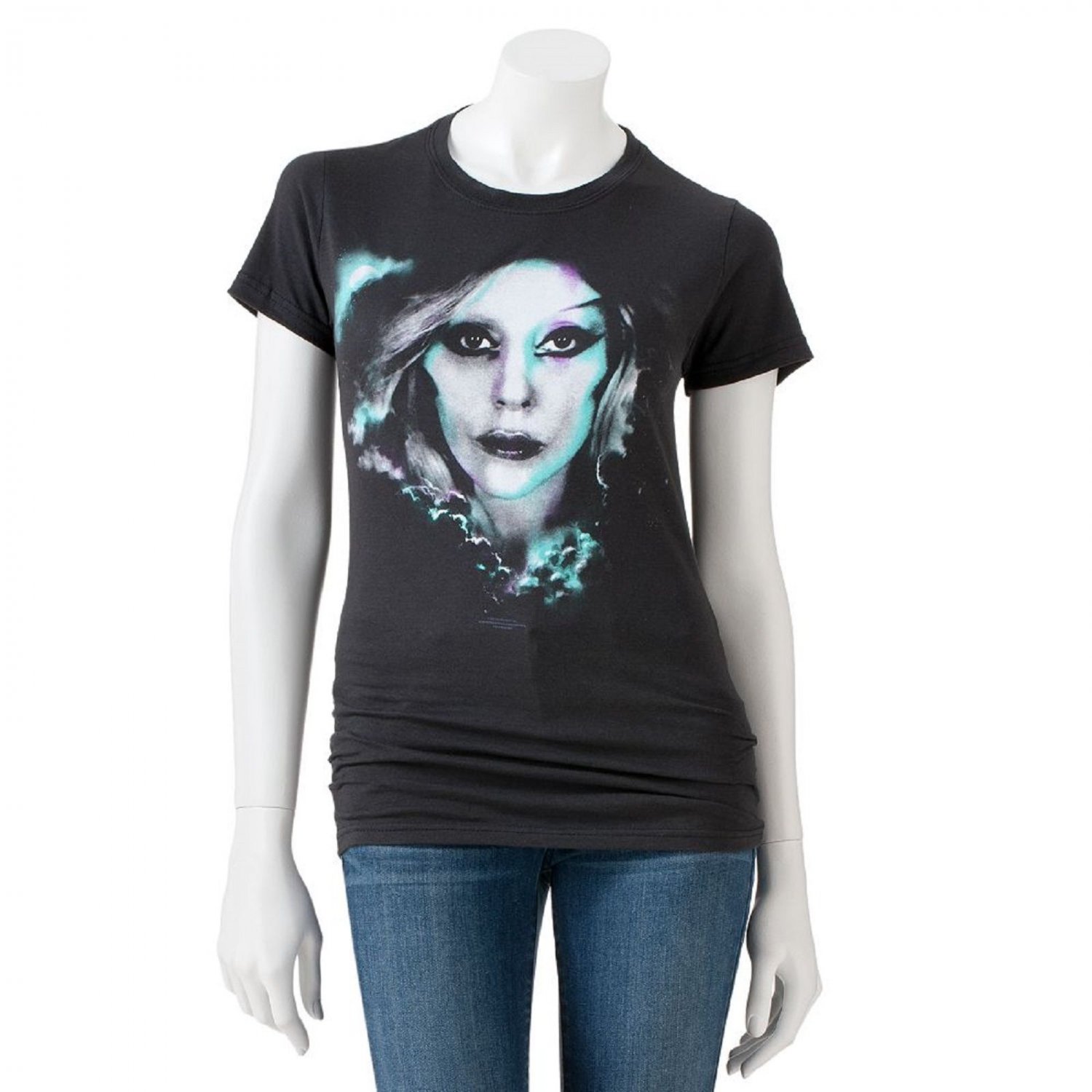 Lady Gaga Face Tee Shirt Dark Gray Juniors S Short Sleeve T-shirt size ...