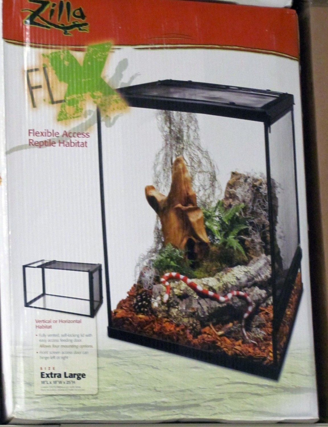 Zilla FLX Critter Cage Extra Large Glass Terrarium Tank New