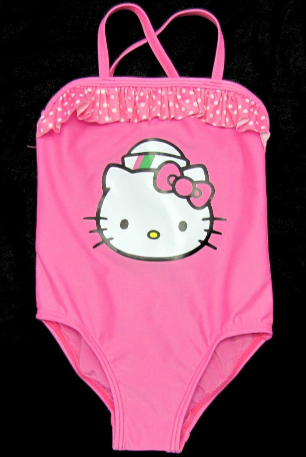 Hello Kitty Girls 2T Pink Crossback One-Piece Swimsuit Swim New Bathing ...