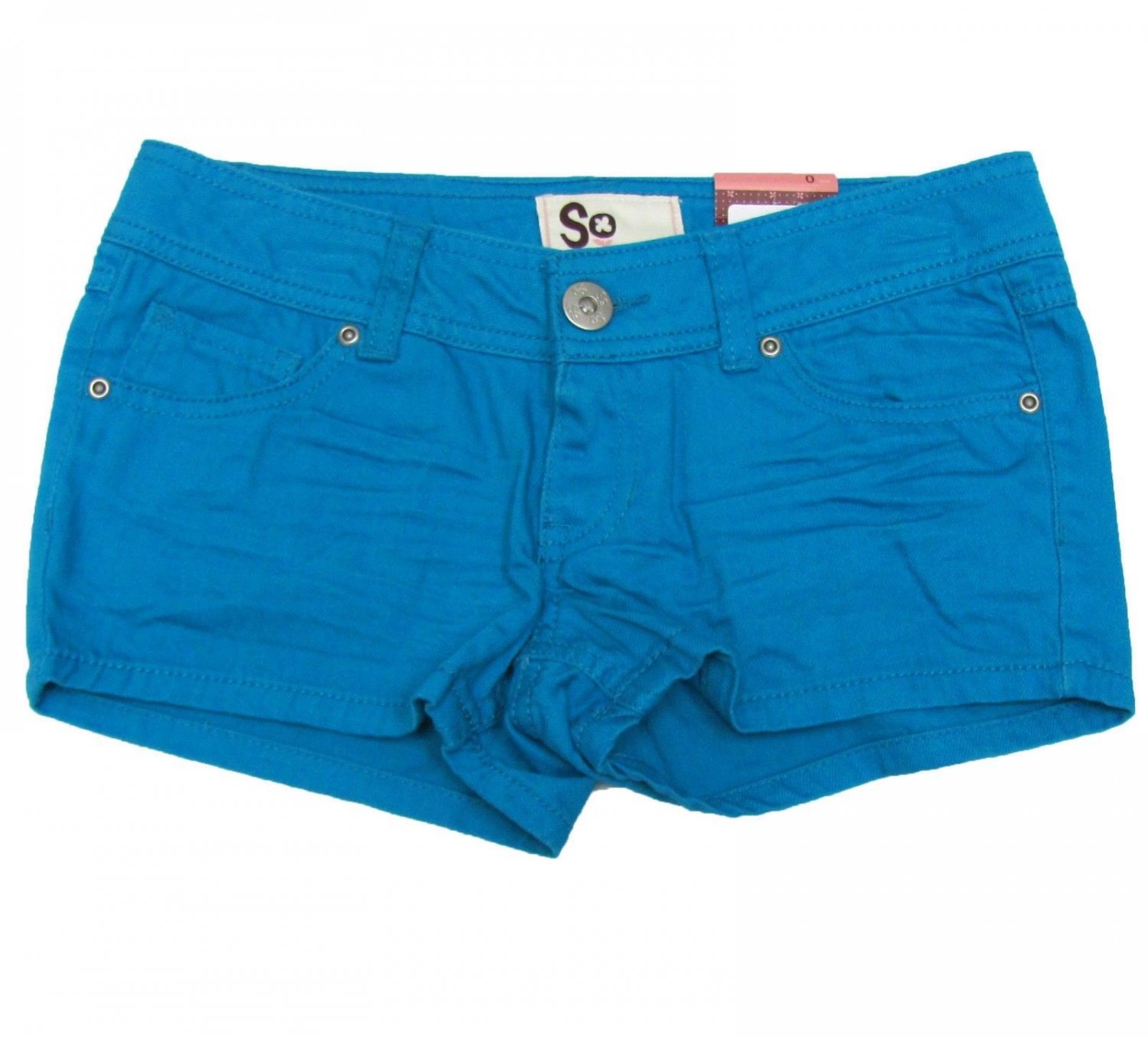 So Juniors size 0 Blue Denim Shorts Turquoise New