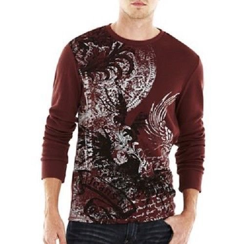 i jeans by Buffalo Mens XL Slim Fit Thermal Shirt Foxtail Red Long