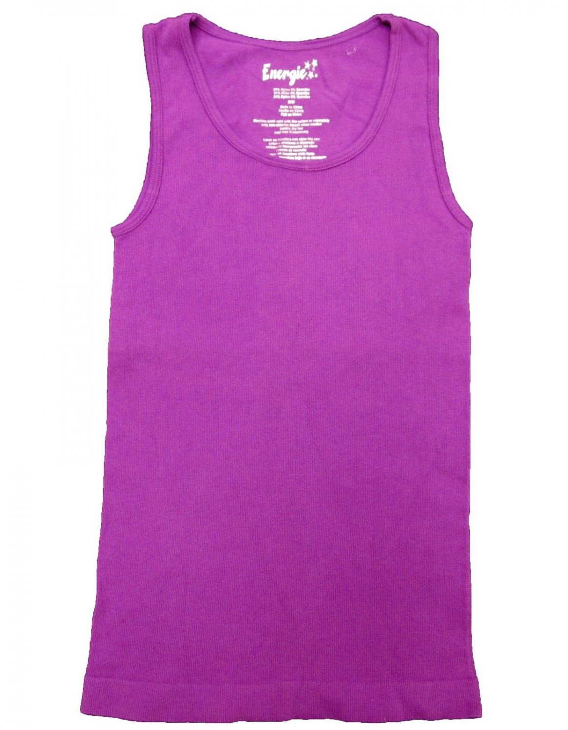 Energie Girls SM Purple Ribbed Tank Top Shirt Extra Long Sleeveless Kids New