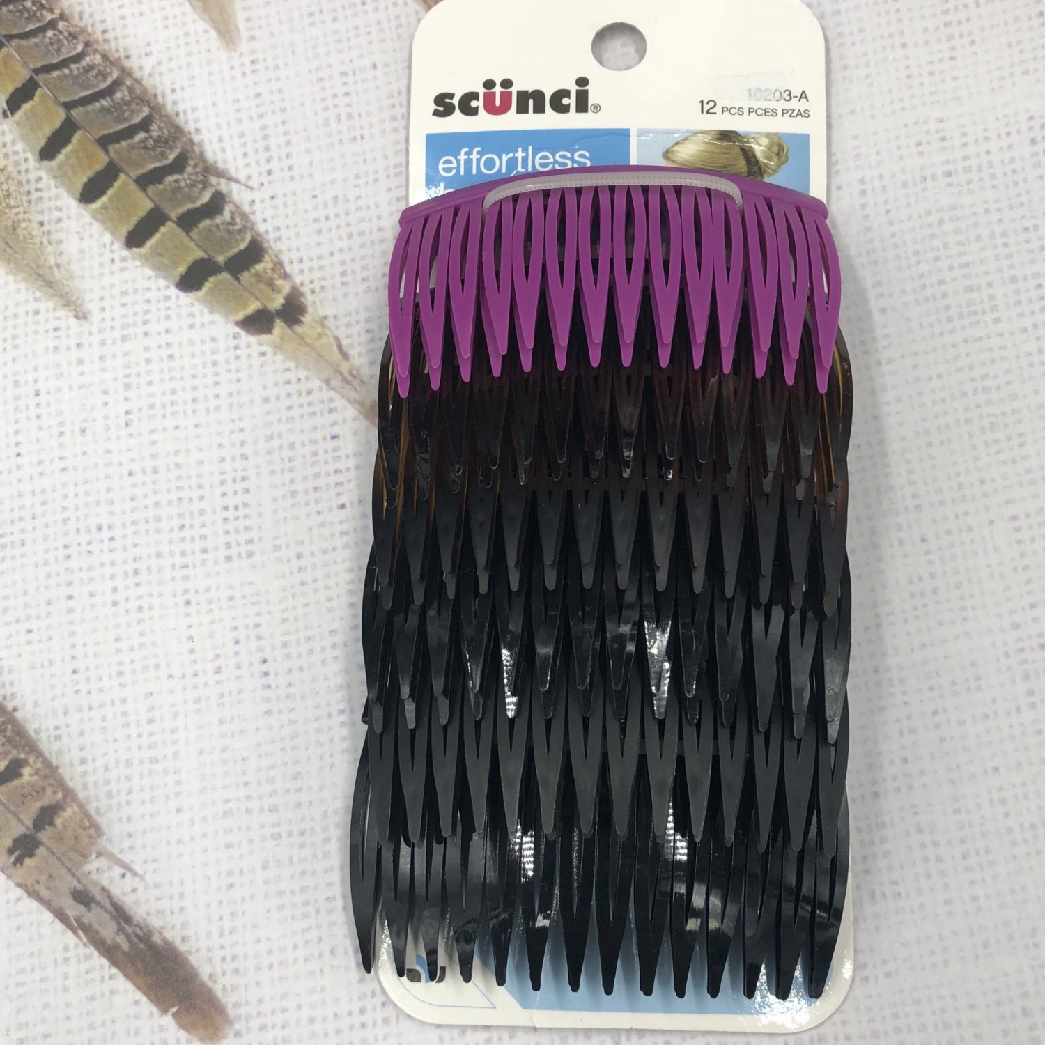 Scunci All Day Hold Side Hair Combs 12pack