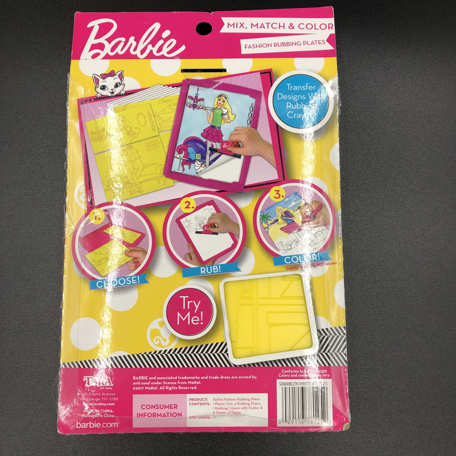 barbie crayon rubbing plates