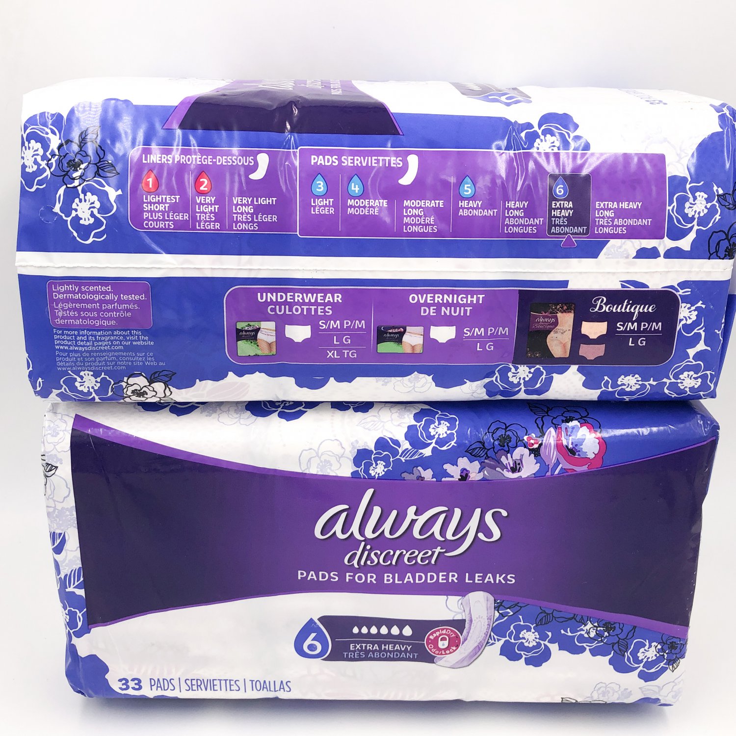 Always Incontinence Pads for Women, Extra Heavy Absorbency