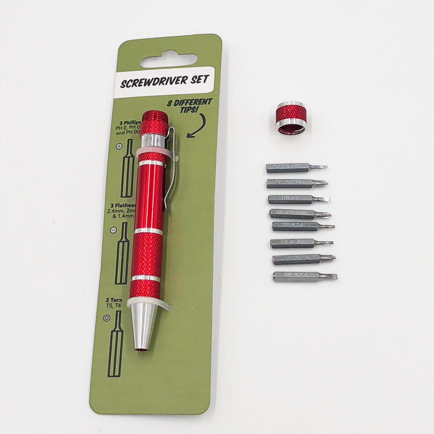 Kikkerland Screwdriver Pen Set with 8 Tips