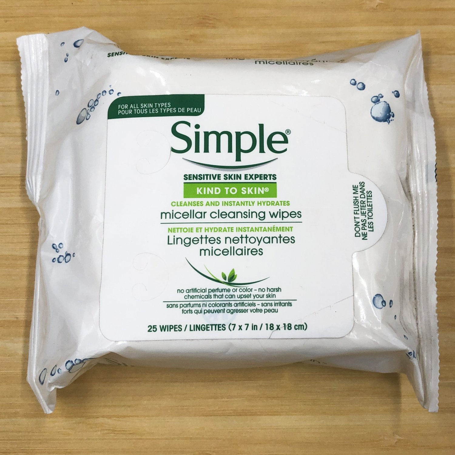 Simple Micellar Cleansing Wipes Makeup Remover Cloths