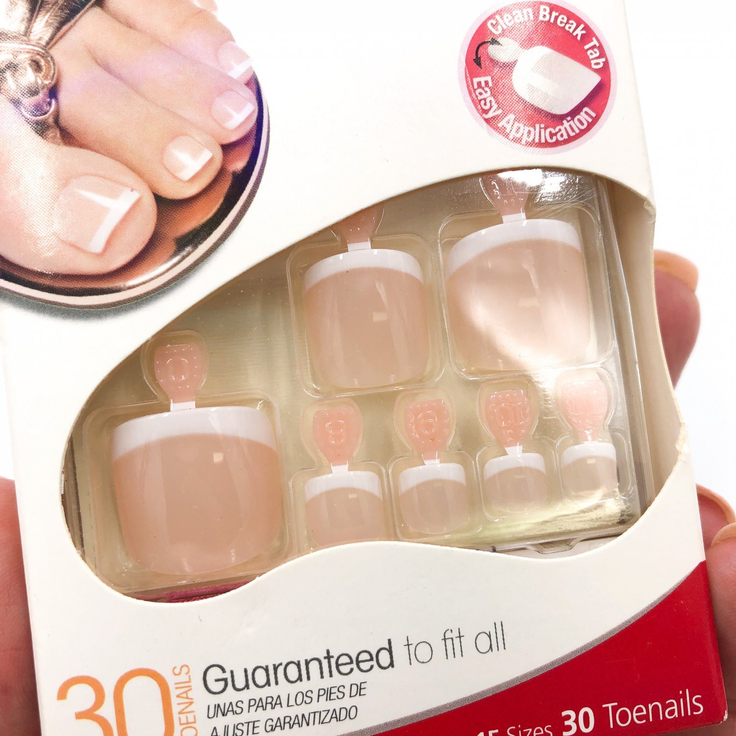 Kiss Fashion Toenails Nail Kit 00808 Bahamas Short French Pedicure Fake