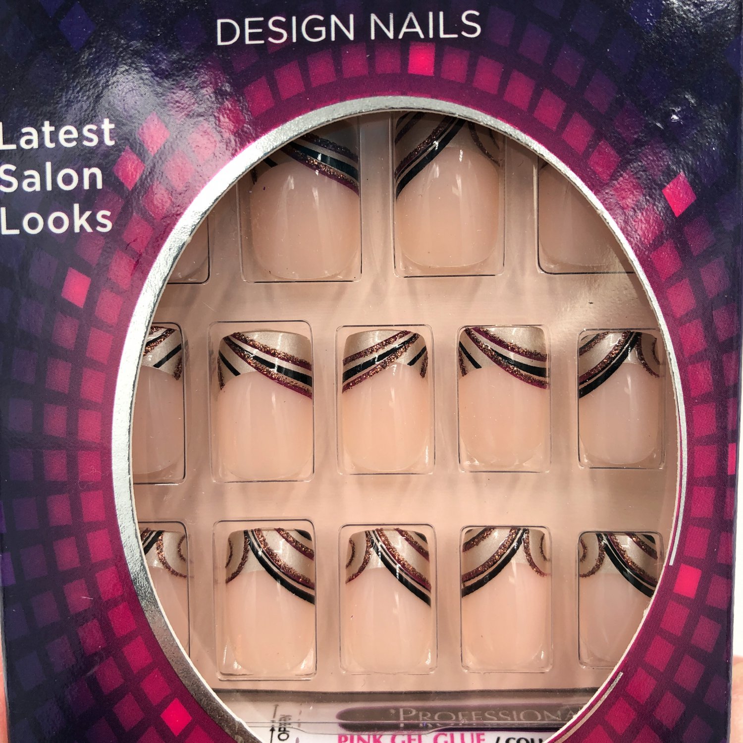 Nailene Couture Nails Kit 71164 Brown & Gold Tips