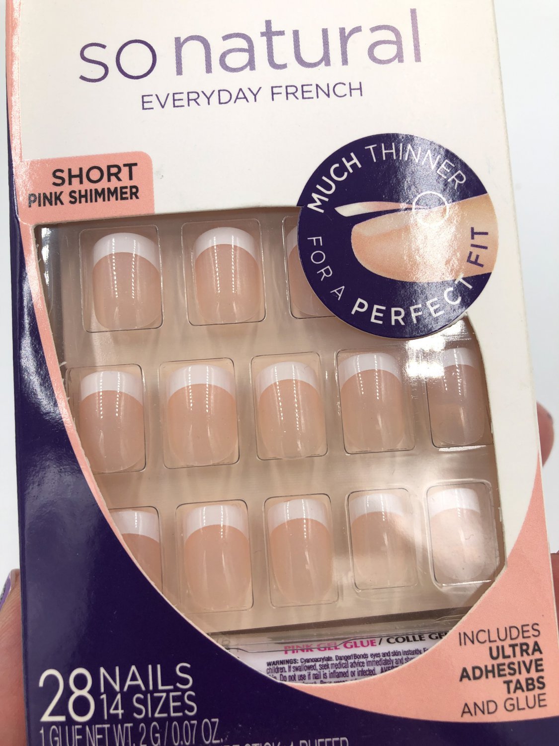 Nailene So Natural Acrylic Nails Kit Everyday French 77359 Shimmer