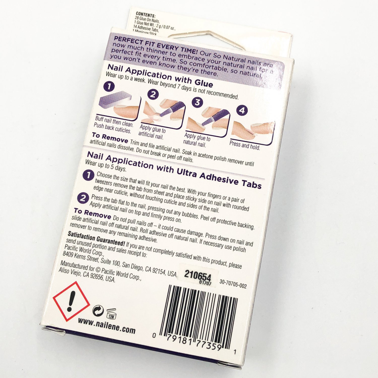 Nailene So Natural Acrylic Nails Kit Everyday French 77359 Shimmer