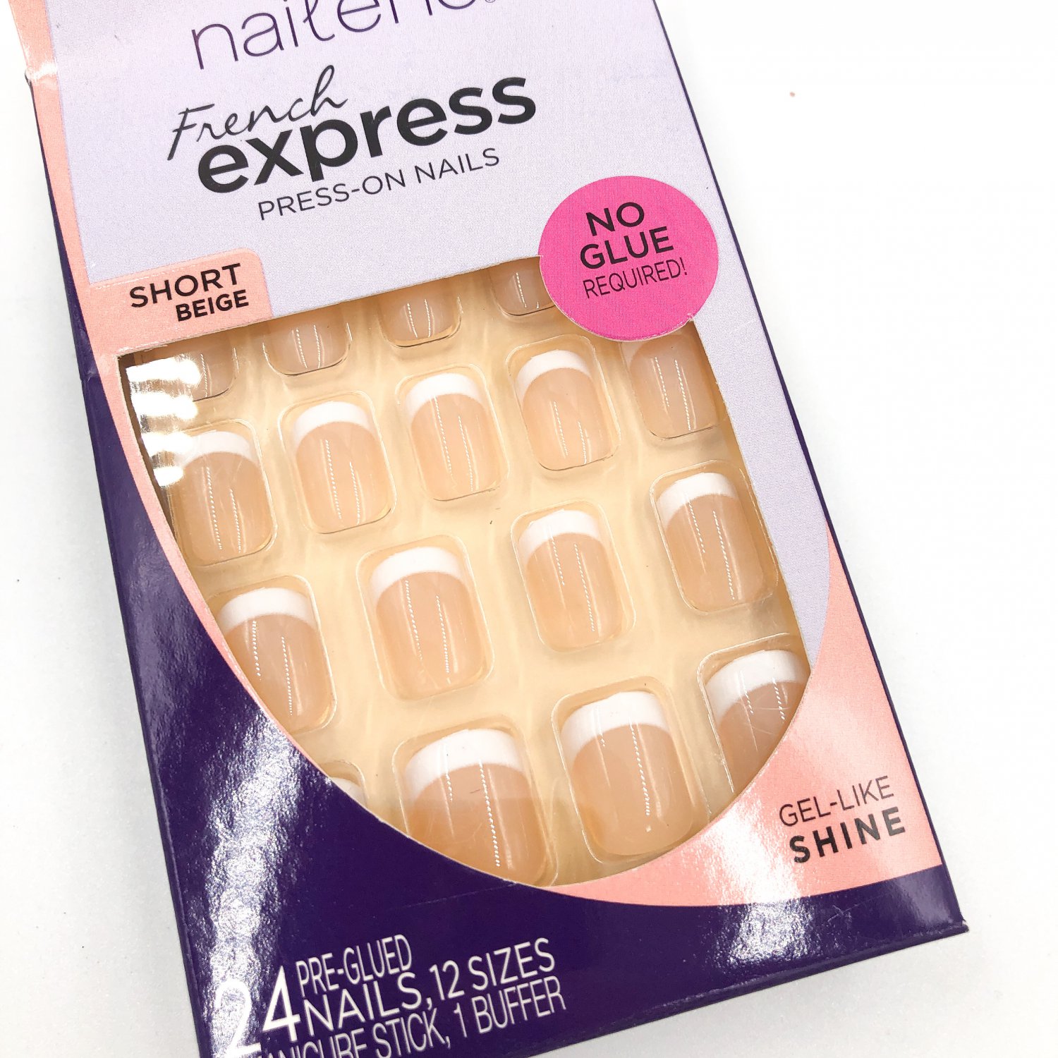 Nailene French Express Press On Acrylic Nails Kit 71987 Short Beige 7657